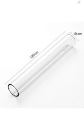 Dorello Füze Sobası Camı 120 cm Baca Camı 10 cm Çap Isıya Dayanıklı Şeffaf Soba Camı