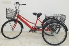 Kırmızı Cargo Bisikleti 2960 Üç Tekerlekli Sepetli Yük bisikleti Pazar bisikleti
