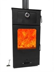 Dorello Hibrit Lüx Gurme Çelik Soba – 3 Camlı, 2 Kat Fırınlı, Pelet ve Odun Yakıtlı, 12 kW – DRL-294