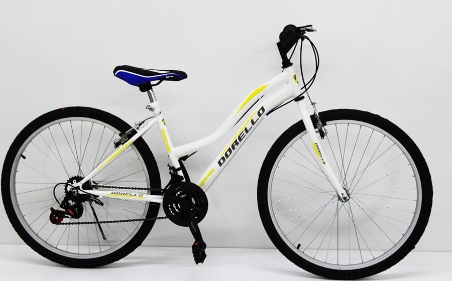 Dorello bisiklet 2640 model 26 jant bisiklet Şehir bisikleti Düz yol Şehir bisikleti Günün firsatina  beyaz sarı sticker