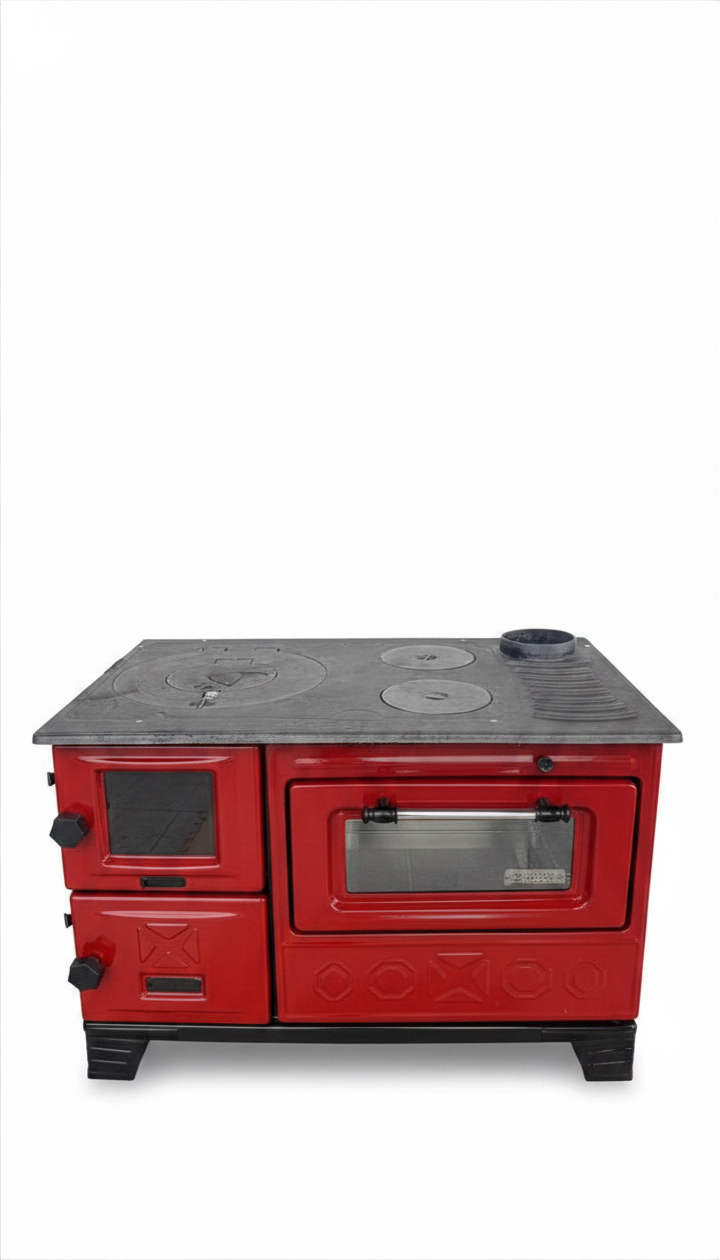 Cast Iron Stove with Oven – Wood-Burning Heating and Cooking Stove