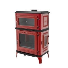 Üstten Fırınlı Döküm Şömine Soba | Yüksek Performans  Odunlu Fırınlı Döküm Şömine Soba – Cam Kapaklı