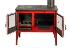 Camlı Fırınlı Döküm Kuzine Soba – Isıtma ve Pişirme Bir Arada