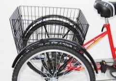 Dorello Bisiklet Kırmızı Cargo Bisikleti 2960 Üç Tekerlekli Sepetli Yük bisikleti Pazar bisikleti