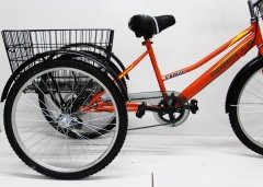 Dorello Bisiklet Turuncu Cargo Bisikleti 2960 Üç Tekerlekli Sepetli Yük bisikleti Pazar bisikleti sahil bisikleti