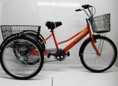 Dorello Bisiklet Turuncu Cargo Bisikleti 2960 Üç Tekerlekli Sepetli Yük bisikleti Pazar bisikleti sahil bisikleti