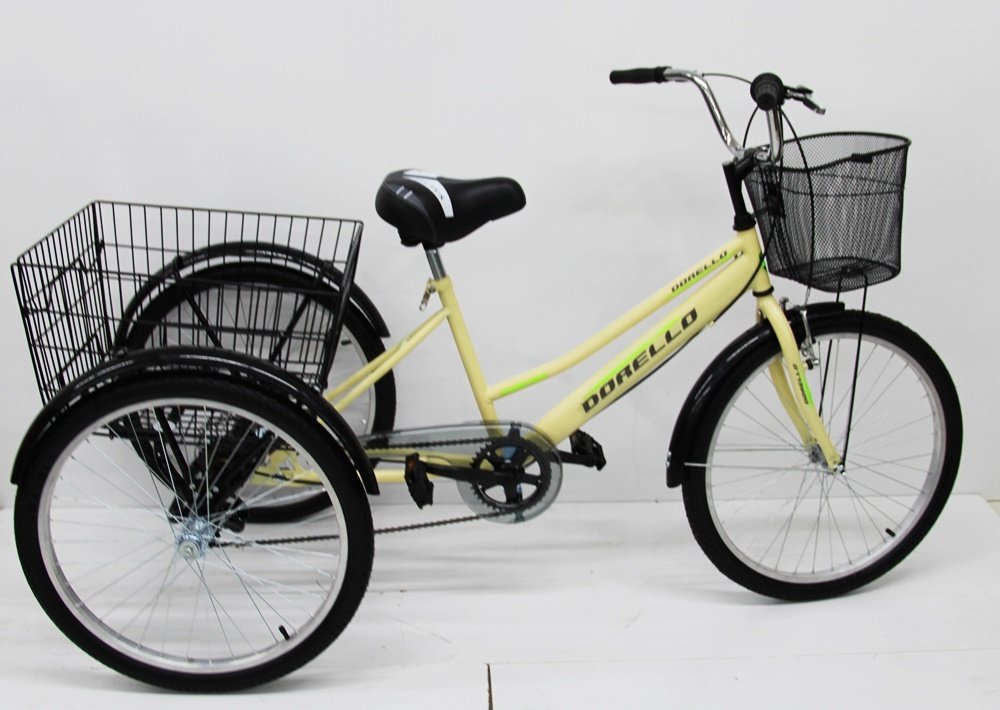 Dorello Bisiklet Krem Cargo Bisikleti 2960 Üç Tekerlekli Sepetli Yük bisikleti Pazar bisikleti sahil bisikleti yük bisikleti taşıma bisikleti