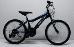 Schwarzes Dorello 2070 Fahrrad, 20-Zoll-Rad, Kinderfahrrad, Fahrrad mit Gangschaltung, Fahrrad für 7-8-Jährige.