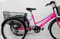 pembe Dorello Bisiklet Cargo Bisikleti 2960 Üç Tekerlekli Sepetli Yük bisikleti Pazar bisikleti sahil bisikleti yük bisikleti taşıma bisikleti kargo bisikleti