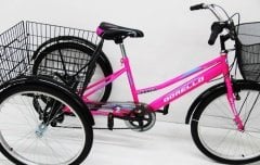 pembe Dorello Bisiklet Cargo Bisikleti 2960 Üç Tekerlekli Sepetli Yük bisikleti Pazar bisikleti sahil bisikleti yük bisikleti taşıma bisikleti kargo bisikleti