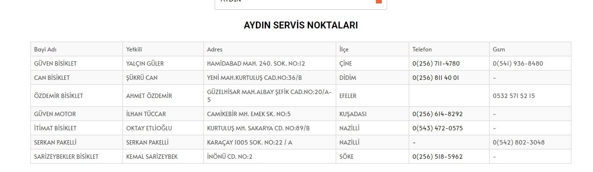 dorello bisiklet servis noktaları1