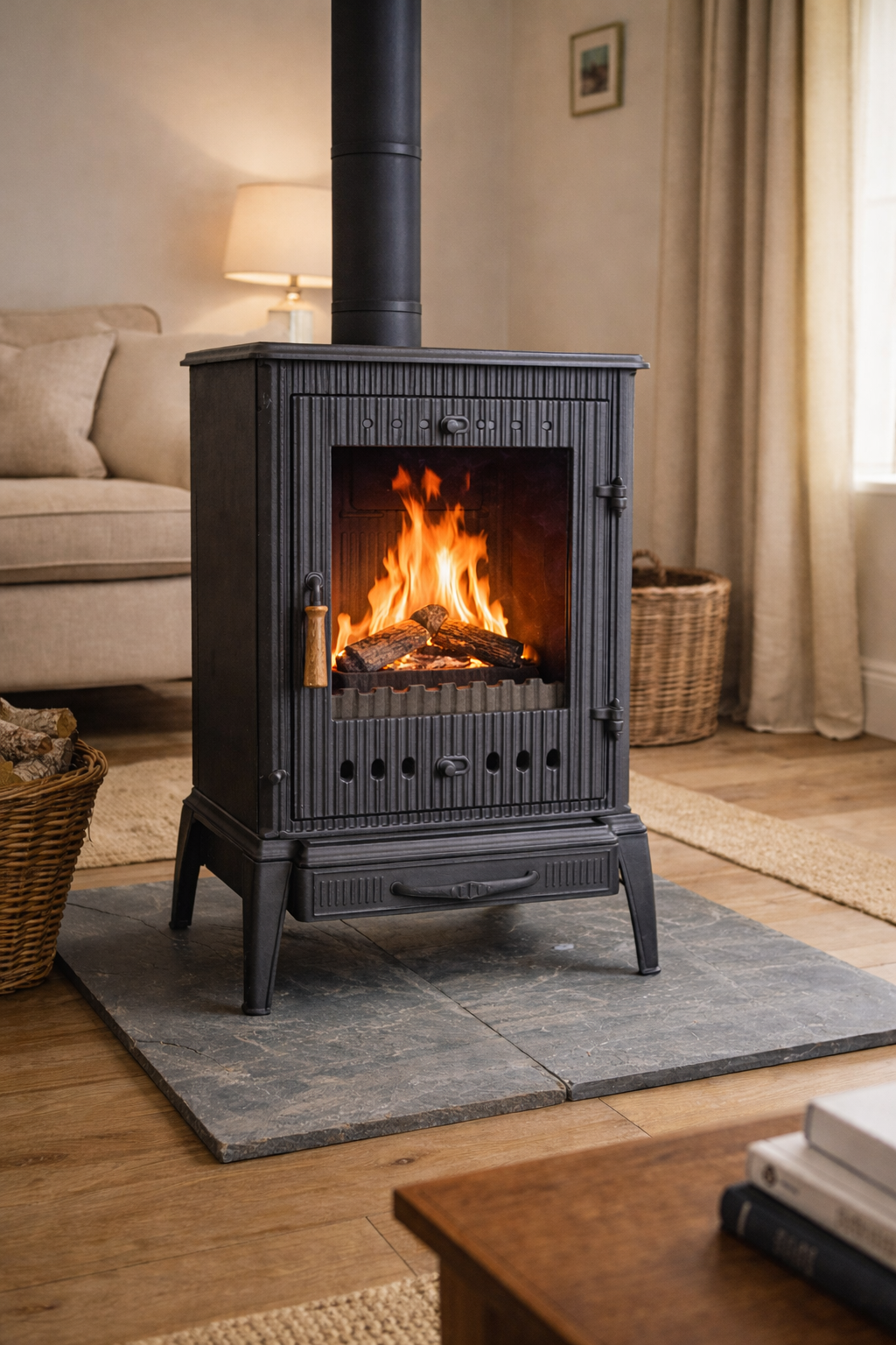 Şömine Soba Yandan Camlı Soba Döküm Soba DRL 004