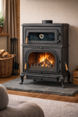 Cast Iron Fireplace Stove, Cooker Stove, Stove with Oven DRL 060