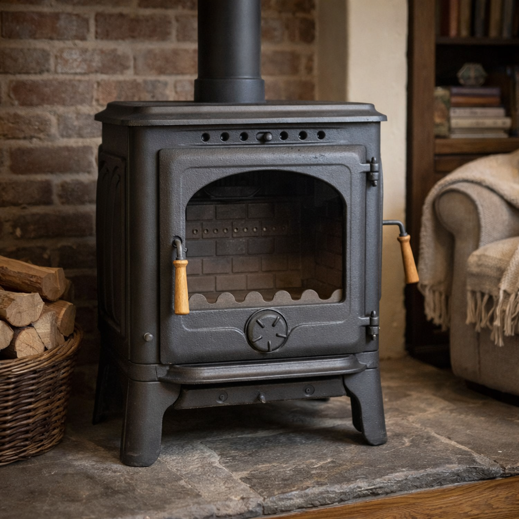 Şömine Soba Yandan Camlı Soba Döküm Soba DRL 034