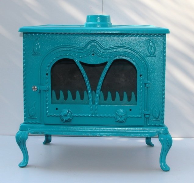 DÖKÜM SOBA MF105MODEL- ŞÖMİNE SOBA- Turkuaz şömine