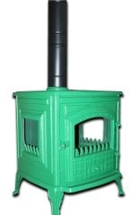 MF125 model soba- Döküm soba -Odun sobası - kömür sobası - oda sobası-3 camlı soba