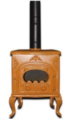 MF86 model soba- Döküm soba -Odun sobası - kömür sobası - oda sobası-3 camlı soba-sarı soba