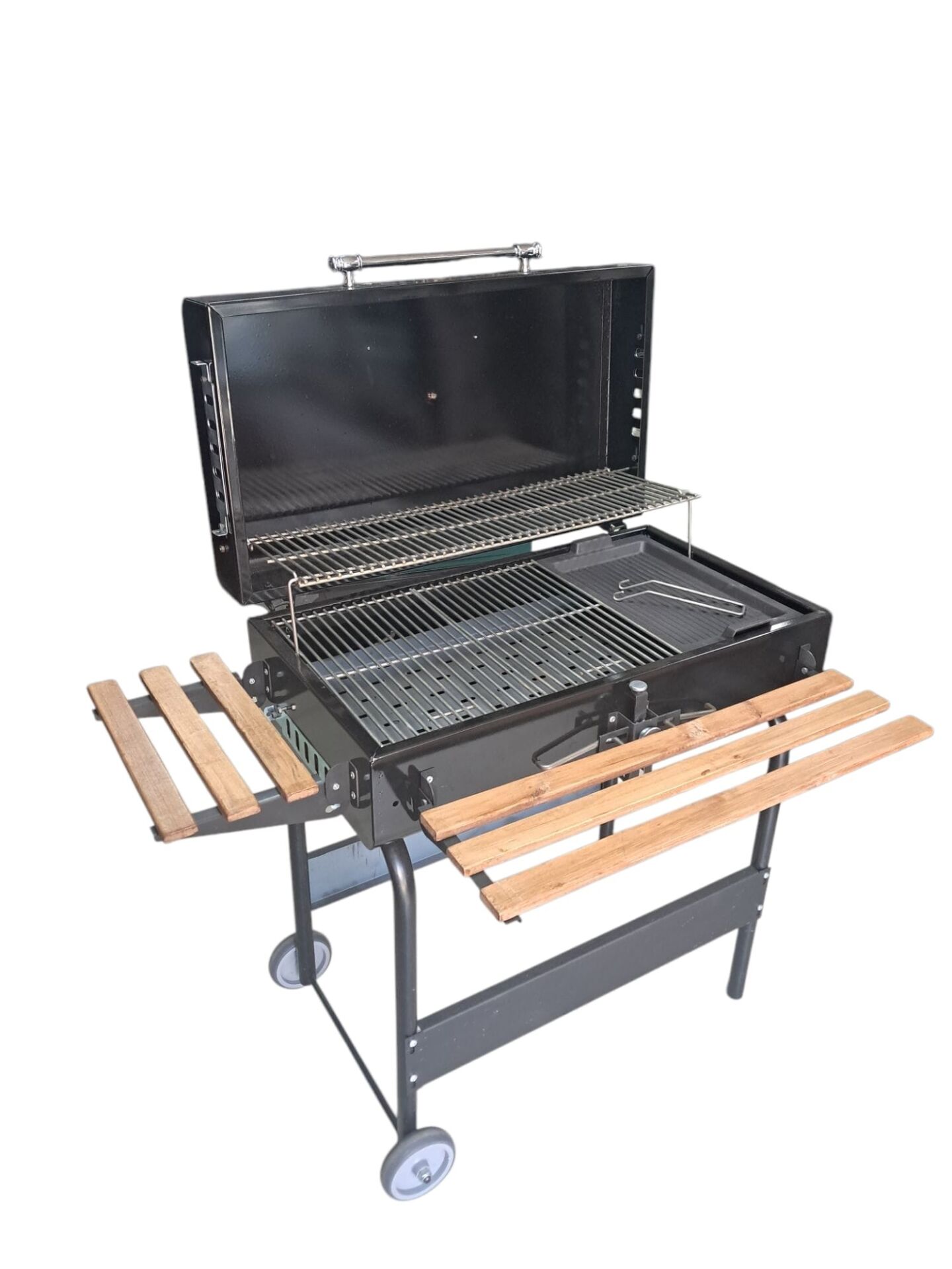 DORELLO Kapaklı Kömürlü Barbekü Mangal – Tekerlekli Bahçe ve Balkon Mangalı ( 75 Cm )