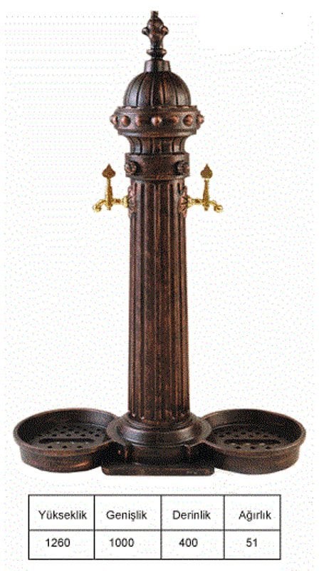 Bahçe çeşmesi-Döküm Çeşme-Boyalı çeşme- Musluklu çeşme