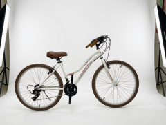 DORELLO 26 Jant 21 Vites SHIMANO Aktarıcılı Bisiklet – Kahverengi Tekerlek ve Elcik Beyaz