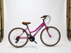 DORELLO 26 Jant 21 Vites SHIMANO Aktarıcılı Bisiklet – Kahverengi Tekerlek ve Elcik Pembe