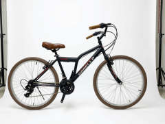 DORELLO 26 Jant 21 Vites SHIMANO Aktarıcılı Bisiklet – Kahverengi Tekerlek ve Elcik Siyah