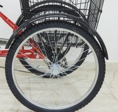 Kırmızı Cargo Dorello bisiklet 2960 3 TEKERLI KARGO SEPETLİ YÜK BİSİKLETİ Pazar bisikleti