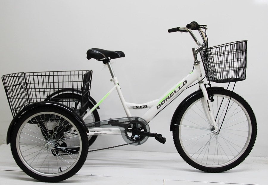 20 jant Beyaz Cargo Dorello bisiklet 2060 3 TEKERLI KARGO SEPETLİ YÜK BİSİKLETİ Pazar bisikleti beyaz model 20 jant
