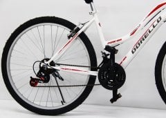 26 jant bisiklet dorello bisiklet beyaz kırmızı sticker bayan kadro bisiklet lady model beyaz lady
