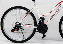 26 jant bisiklet dorello bisiklet beyaz kırmızı sticker bayan kadro bisiklet lady model beyaz lady