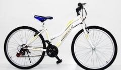 26 jant bisiklet dorello bisiklet beyaz sarı sticker bayan kadro bisiklet lady model beyaz lady