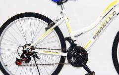 26 jant bisiklet dorello bisiklet beyaz sarı sticker bayan kadro bisiklet lady model beyaz lady