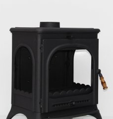 Cast iron stove, kitchen stove, glass-fronted stove, MF108 model kitchen stove.