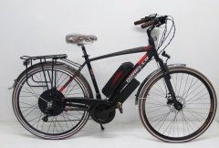 siyah kırmızı diskli 28 jant elektrikli bisiklet dorello 48 watt 750 amper imalattan bisiklt