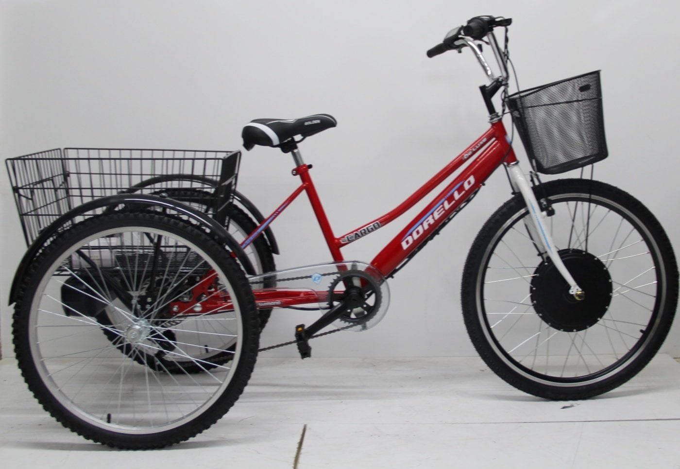 kırmızı cargo bisikleti pazar bisikleti elektrikli bisiklet