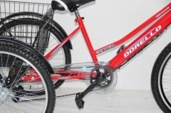 kırmızı cargo bisikleti pazar bisikleti elektrikli bisiklet