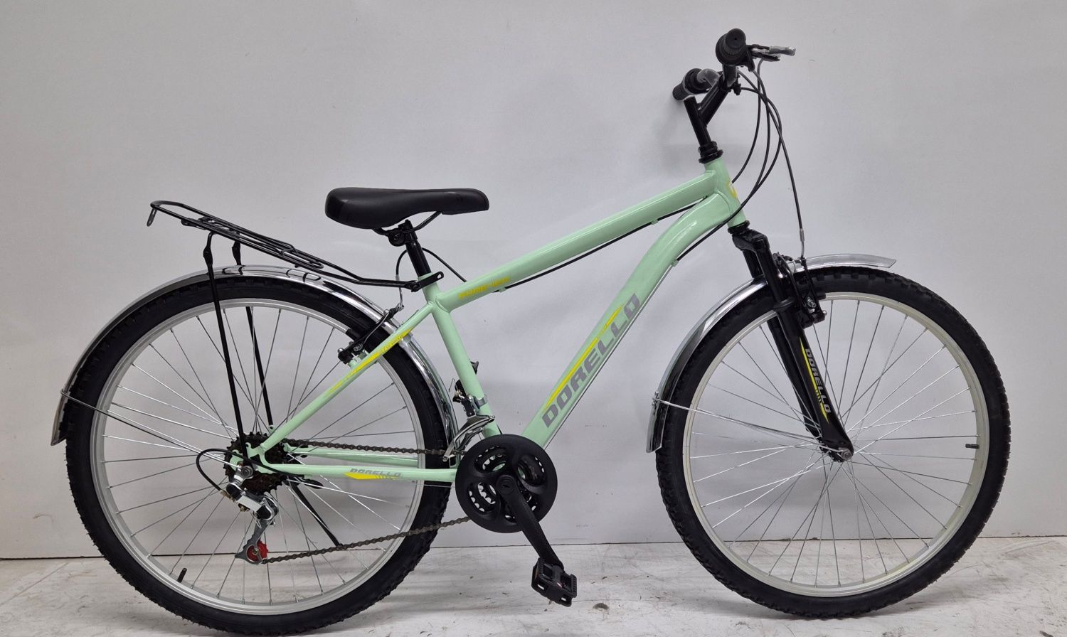 Dorello bisiklet 2641 önden amortisörlü turkuaz bisiklet çamurluklu model