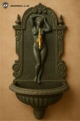 Dorello Gartenbrunnen – Gusseisen – Ästhetisch lackierte Oberfläche – Wasserhahn nicht im Lieferumfang enthalten