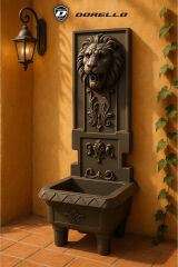 Dorello-Gusseisenbrunnen – Bemalter Brunnen – Gartenbrunnen – Brunnen mit Wasserhahn – Dorello