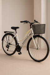 Dorello bisiklet canel kadro siyah model 2650 model Dorello beyaz 26 beyaz lady model sepetli camurluklı bagajlı