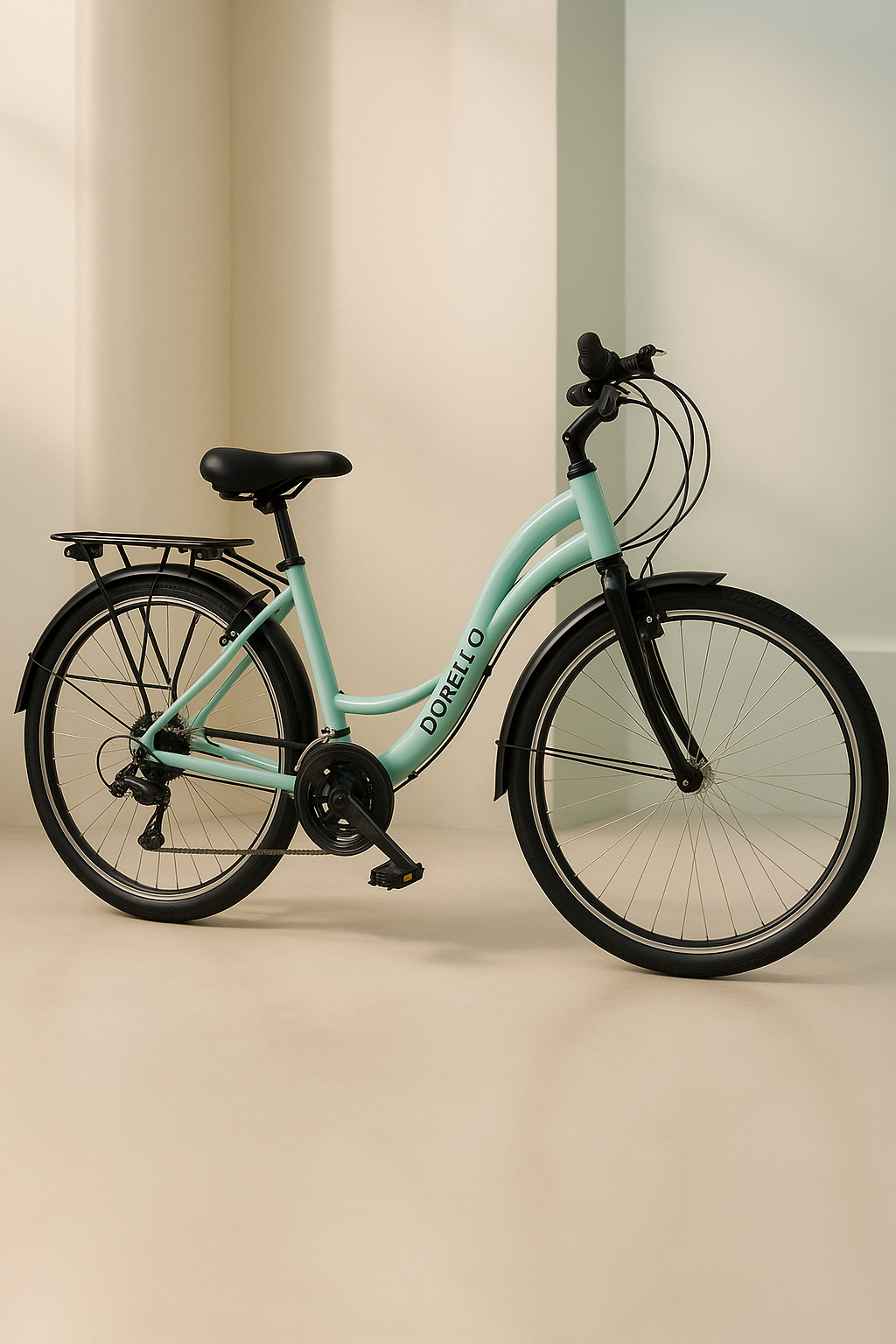 Dorello bisiklet 2650 model Dorello turkuaz 26 model camurluklı bagajlı turkuaz model