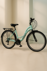 Dorello bisiklet 2650 model Dorello turkuaz 26 model camurluklı bagajlı turkuaz model