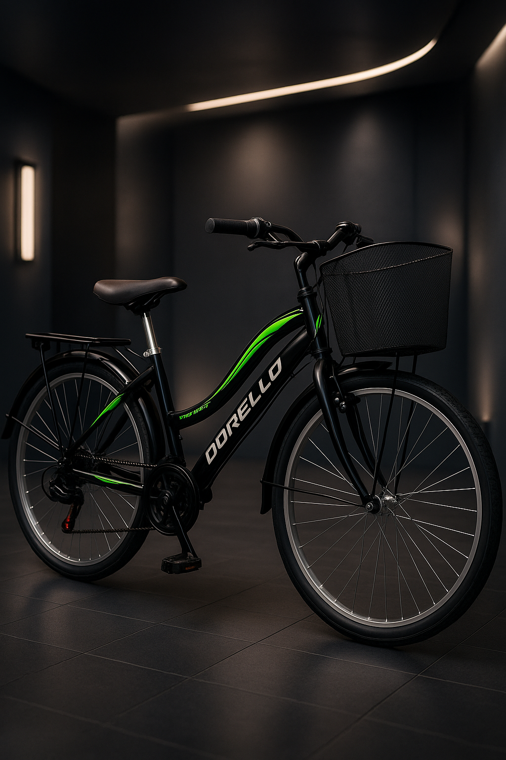 Dorello bisiklet 2650 model Dorello siyah 26 jant camurluklı bagajlısepetli model siyah bisiklet