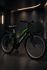 Dorello bisiklet 2650 model Dorello siyah 26 jant camurluklı bagajlısepetli model siyah bisiklet