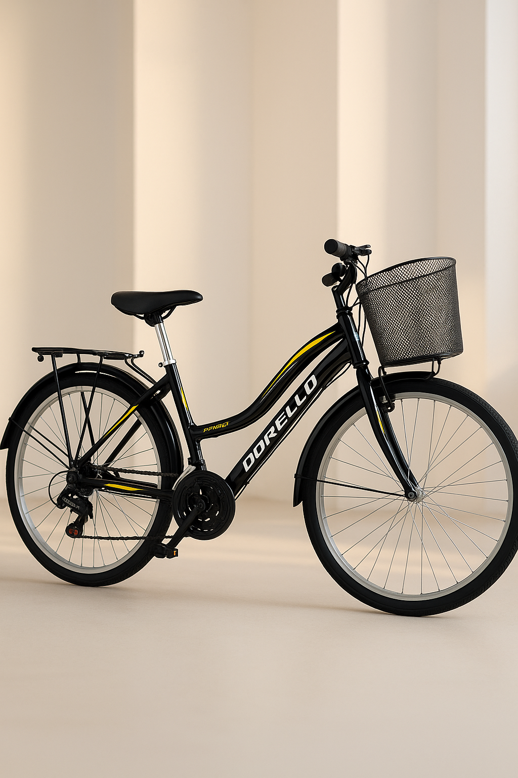 Dorello bisiklet 2650 model Dorello siyah 26 jant camurluklı bagajlı sepetli model siyah bisiklet  dorello