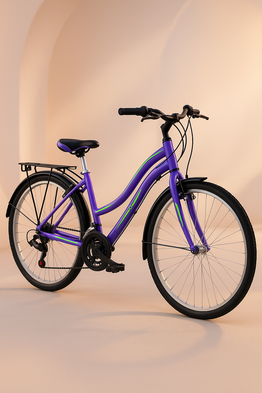 Dorello bisiklet 2650 model Dorello eflatun 26 jant camurluklı bagajlı sepetli model eflatun bisiklet  dorello