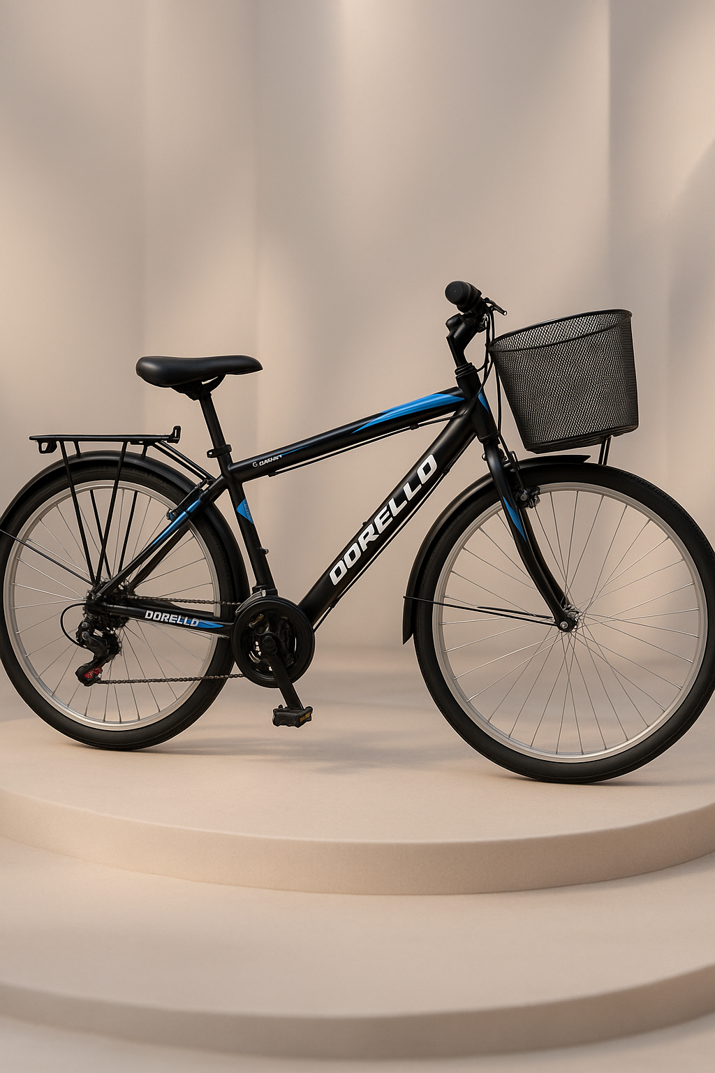 Dorello bisiklet 2650 model siyah 26 jant camurluklı bagajlı sepetli model siyah bisiklet  dorello