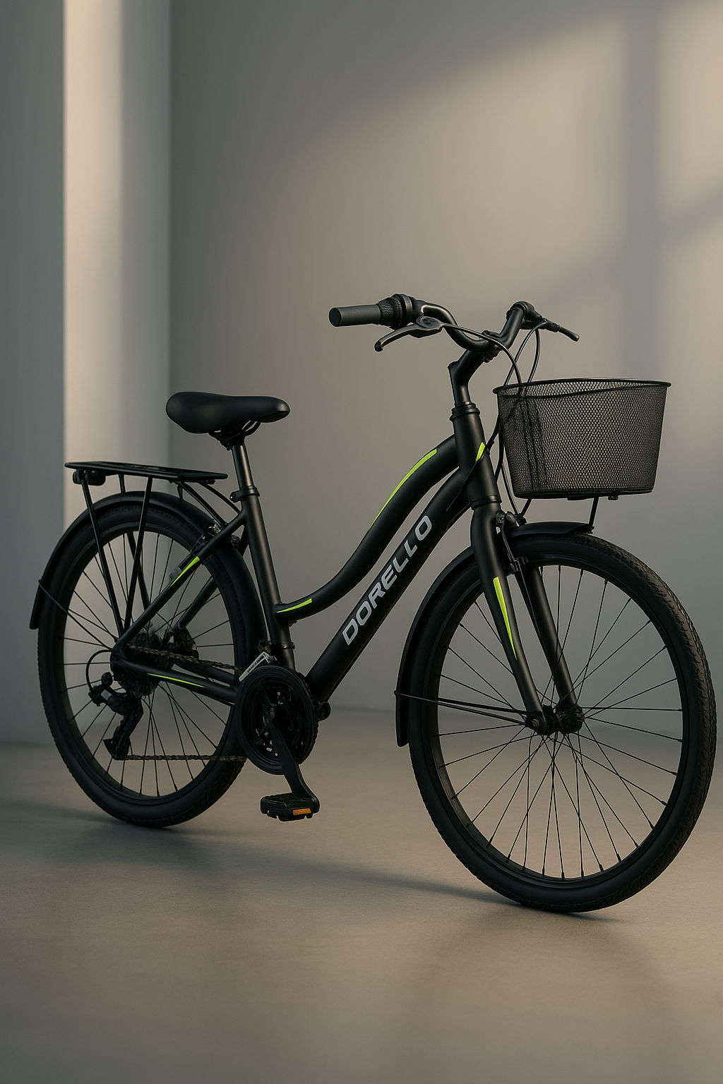 Dorello bisiklet 2850 model siyah 28 jant camurluklı bagajlı sepetli model siyah bisiklet  dorello