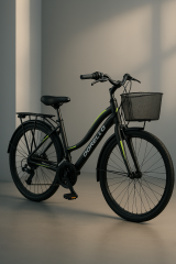 Dorello bisiklet 2850 model siyah 28 jant camurluklı bagajlı sepetli model siyah bisiklet  dorello