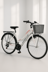 Dorello bisiklet 2650 model beyaz 26 jant camurluklı bagajlı sepetli model beyaz bisiklet  dorello